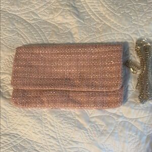 Elegant Pink Tweed Clutch